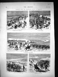 Antique Print 1871 Volunteer Review Brighton Artillery Sodliers War Battle 19th