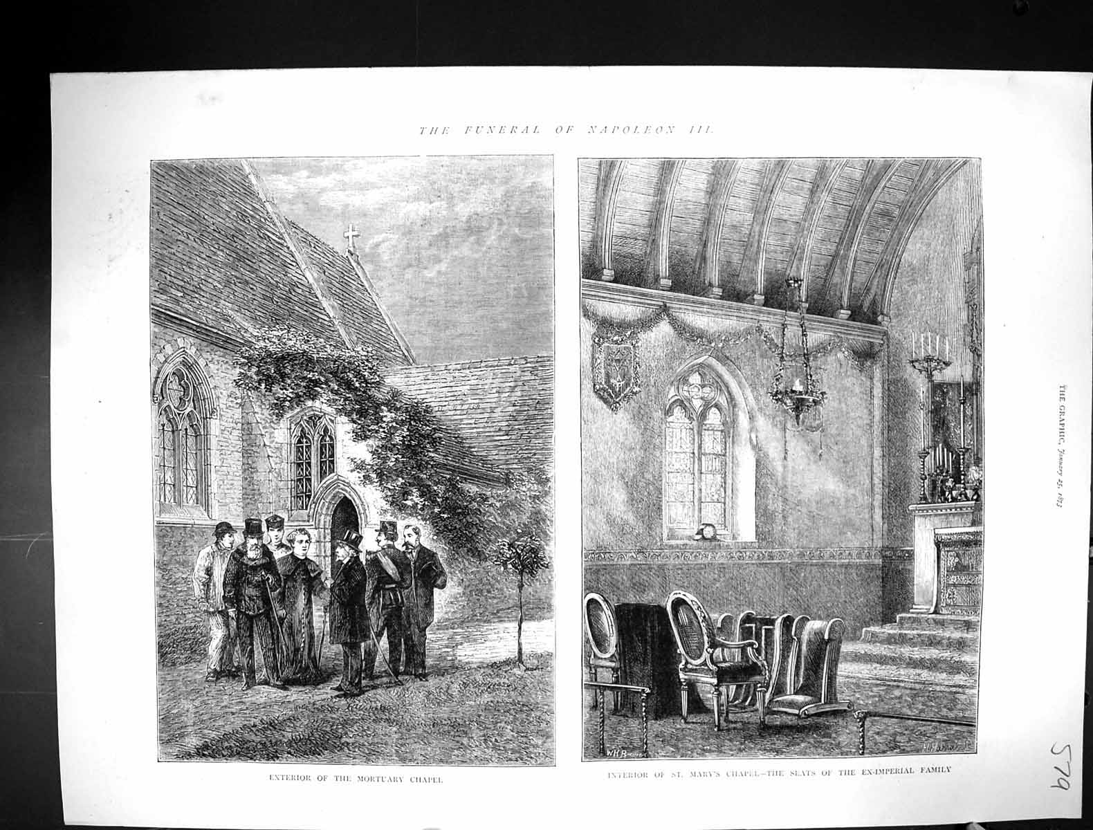 Old 1873 Funeral Napoleon Exterior Mortuary Chapel St. Mary'S Ex-Impe Victorian