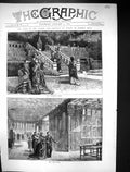 Old Print 1873 Prince Princess Wales Haddon Hall Terrace Steps Ball-Room 19th