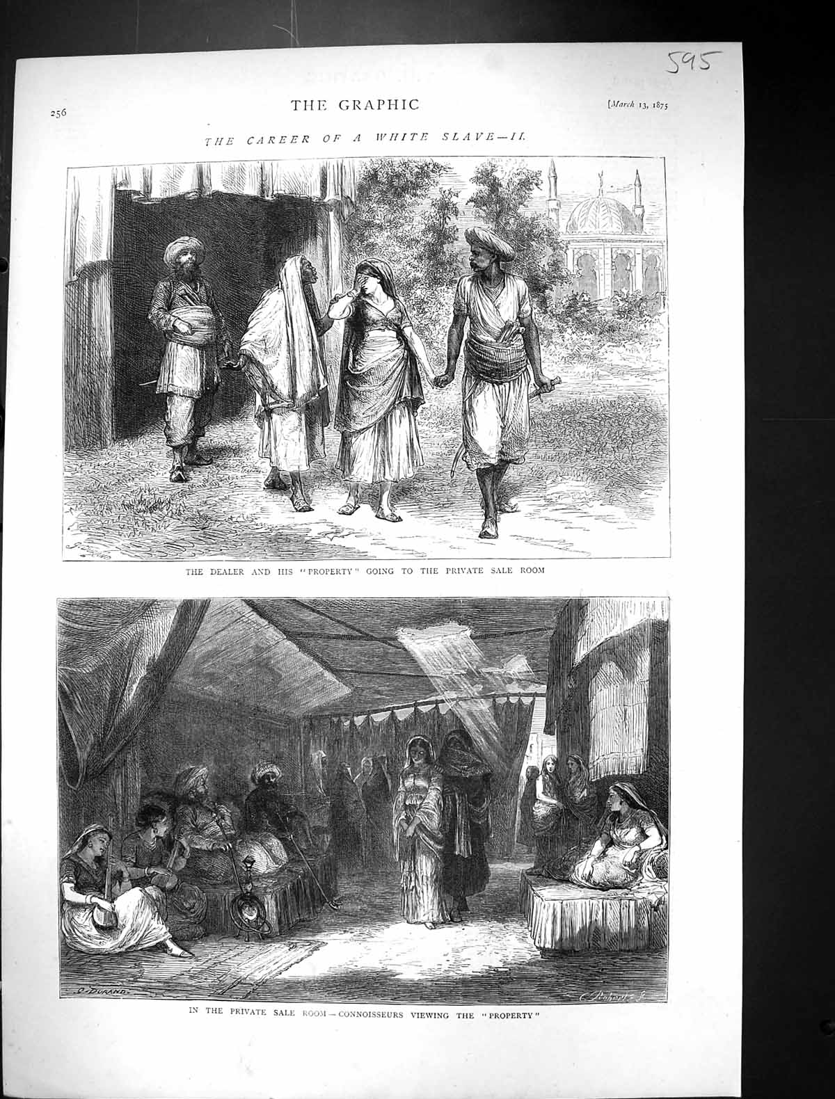 Old 1875 White Slave Dealer Girl Private Sale Room Connoisseurs Prope Victorian