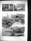 Antique Print 1880 Wynaad GFields India Needle Arch Estate Richmond Estate 19th