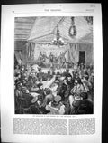 Old Print *6100 1871 Revolution Paris France Meeting Red Republican Club