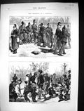 Old Print 1871 Paris France German Siers Tuileries Prussina Cavlary Offi 19th
