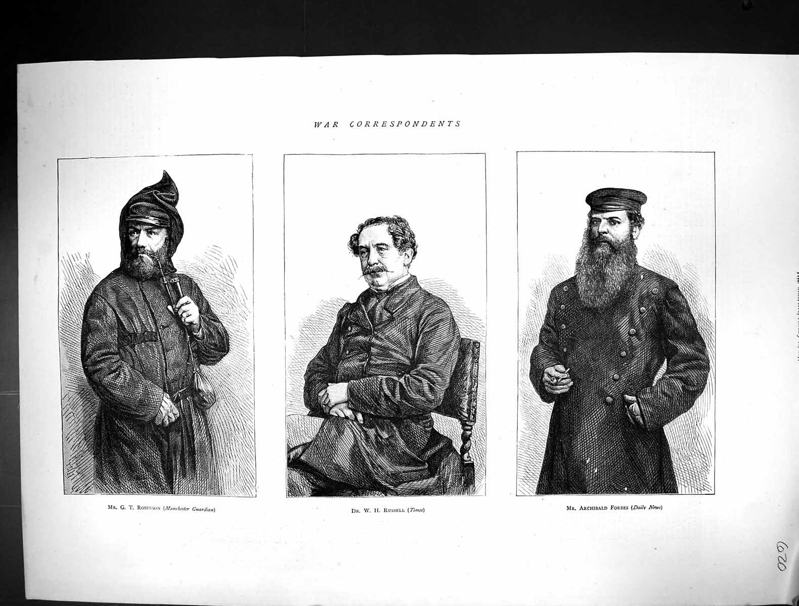 Old 1871 War Correspondents Robinson Russell Archibald Forbes Times D Victorian
