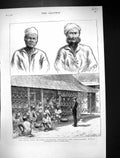 Old 1875 Royal Visit India Prisoners Preparing Decoration Bombay Pris Victorian