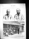 Old 1875 Royal Visit India Prisoners Preparing Decoration Bombay Pris Victorian
