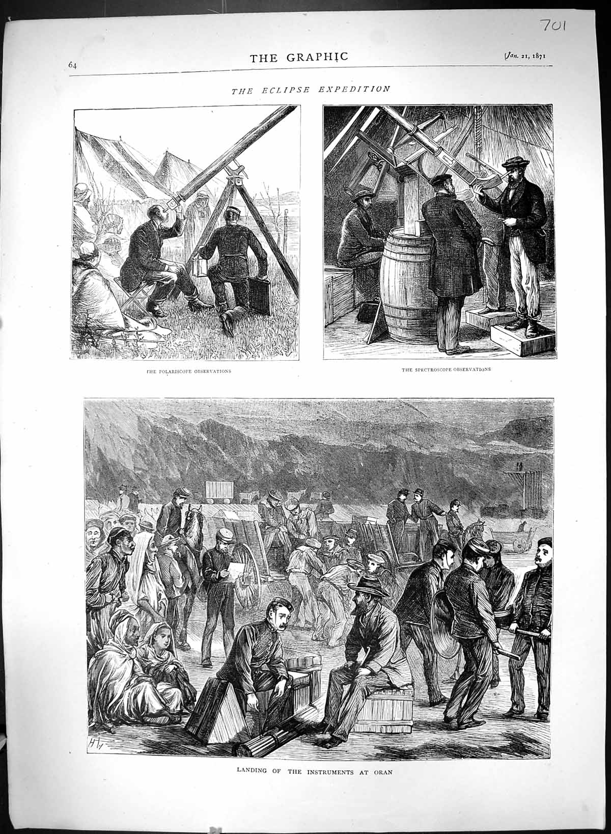 Old 1871 Eclipse Expedition Instruments Oran Polariscope Observations Victorian