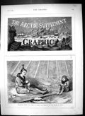 Old Print 1875 Arctic Esquimaux Woman Child Lievely Godhavn Island Disco 19th