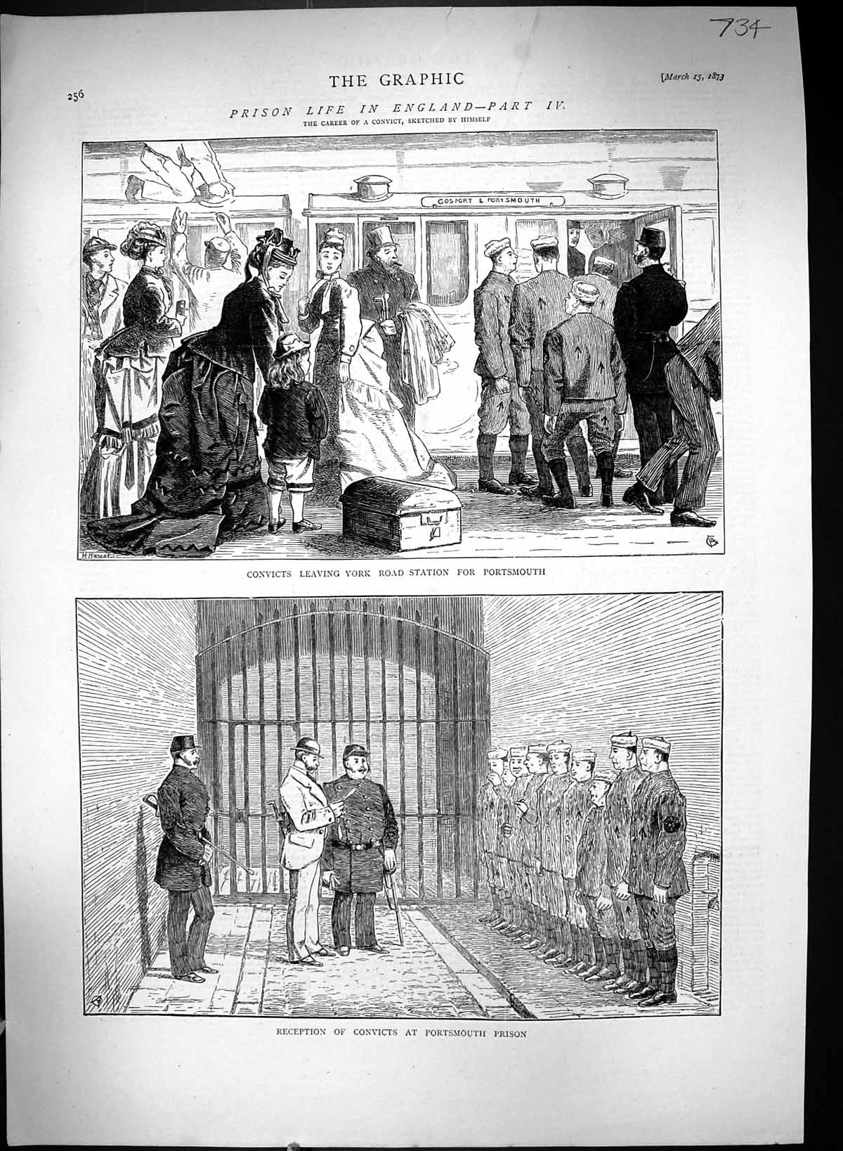 Old 1873 Prison Life England Convicts York Station Train Portsmouth P Victorian