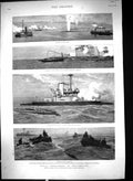 Old 1888 Naval Operations Portsmouth Ship Hero Blowing Boom Torpedo B Victorian