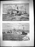 Old 1889 Ship H.M.S. Hercules Squadron Spithead Osborne Sandown Bay N Victorian
