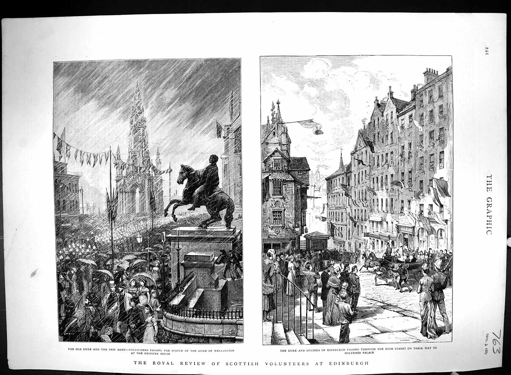 Old 1881 Scottish Volunteers Edinburgh Duke Holyrood Palace Wellingto Victorian