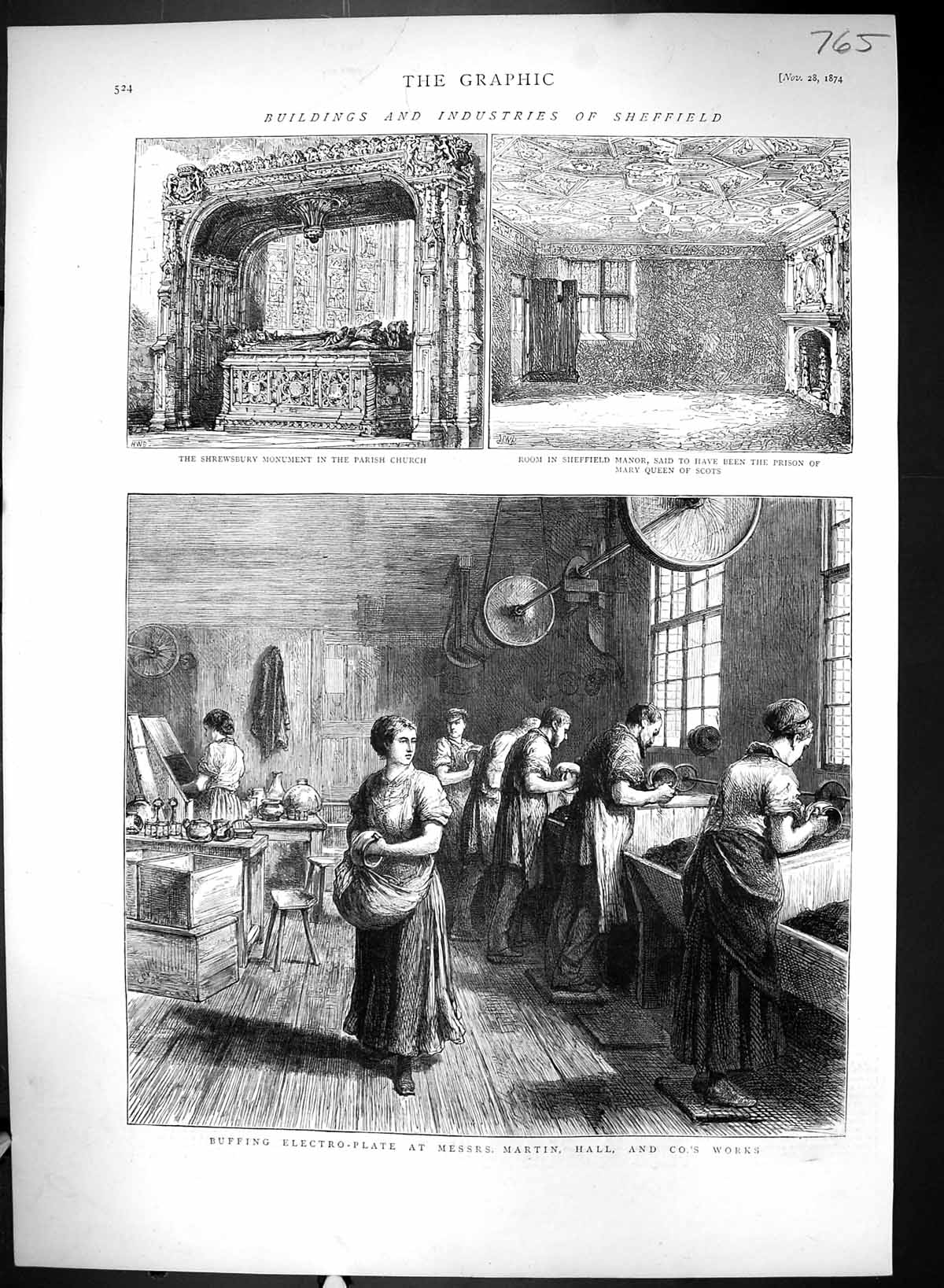 Old 1874 Buffing Electro-Plate Martin Hall Works Sheffield Shrewsbury Victorian