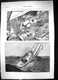 Old Print 1874 Yachting Cruise Bay Biscay Gabrielle Lee-Lurch Ship Boats 19th