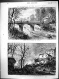 Old 1874 Explosion Regent'S Canal London North Gate Bridge River Boat Victorian