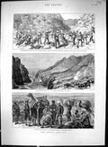Old Print 1880 Afghanistan War Cabul Kuzi Kashub Sherpur Cantonment Sier 19th
