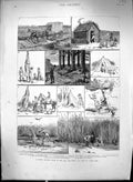 Old Antique Print 1886 Lady Camping Tour Far West Log Cabin Horses Bridge 19th