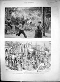 Old Print 1886 Earthquake Charleston America Familys Camping Street Scene 19th