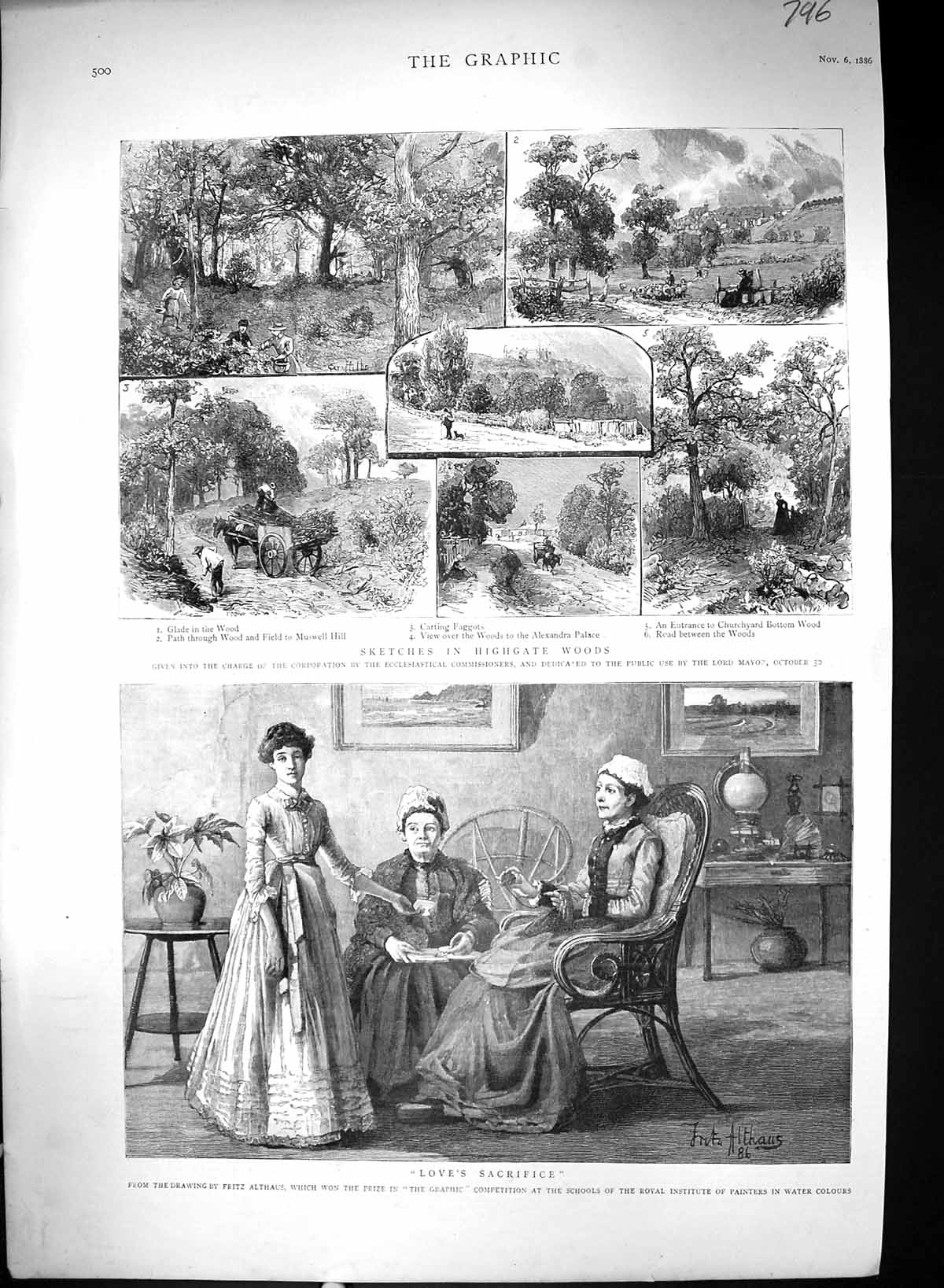 Old 1886 Highgate Woods Carting Faggots Muswell Alexandra Palace Ladi Victorian
