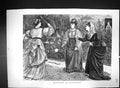 Original Old Antique Print 1871 Battledoor Shuttlecock Ladies Raquet Sports