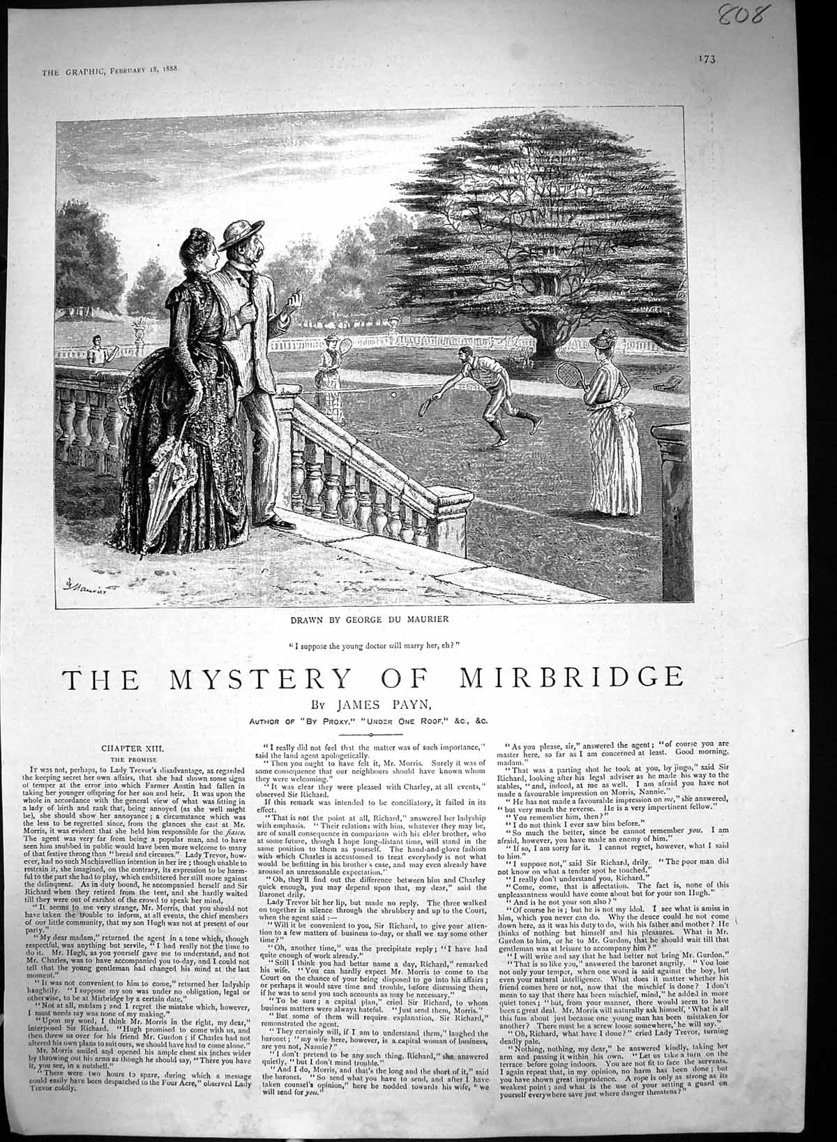 Old 1888 Illustration Story Mystery Mirbridge George Maurier James Pa Victorian