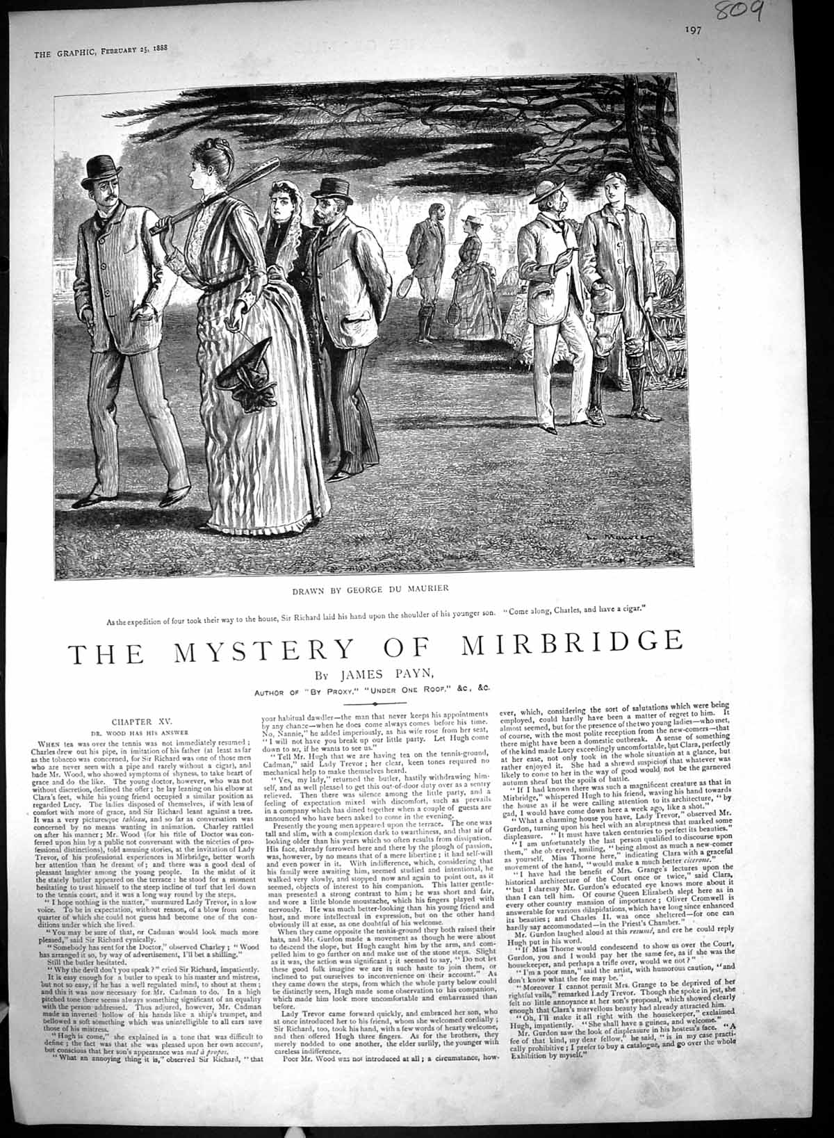 Old 1888 Illustration Story Mystery Mirbridge George Maurier James Pa Victorian