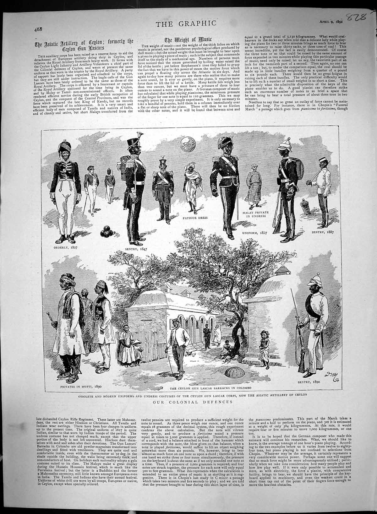 Old 1892 Colonial Defences Ceylon Lascar Sentry Malay Private Mufti O Victorian