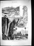 Old 1881 Ceylon Maskeliya Adams Peak Rangbodde Falls Anarajapoora Rai Victorian