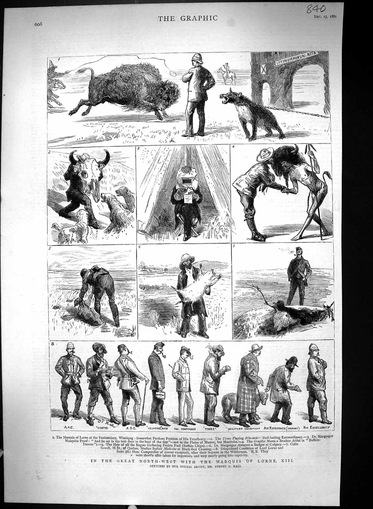 Old 1881 Marquis Lorne Canada Winnipeg Macgregor Buffalo Black-Foot C Victorian