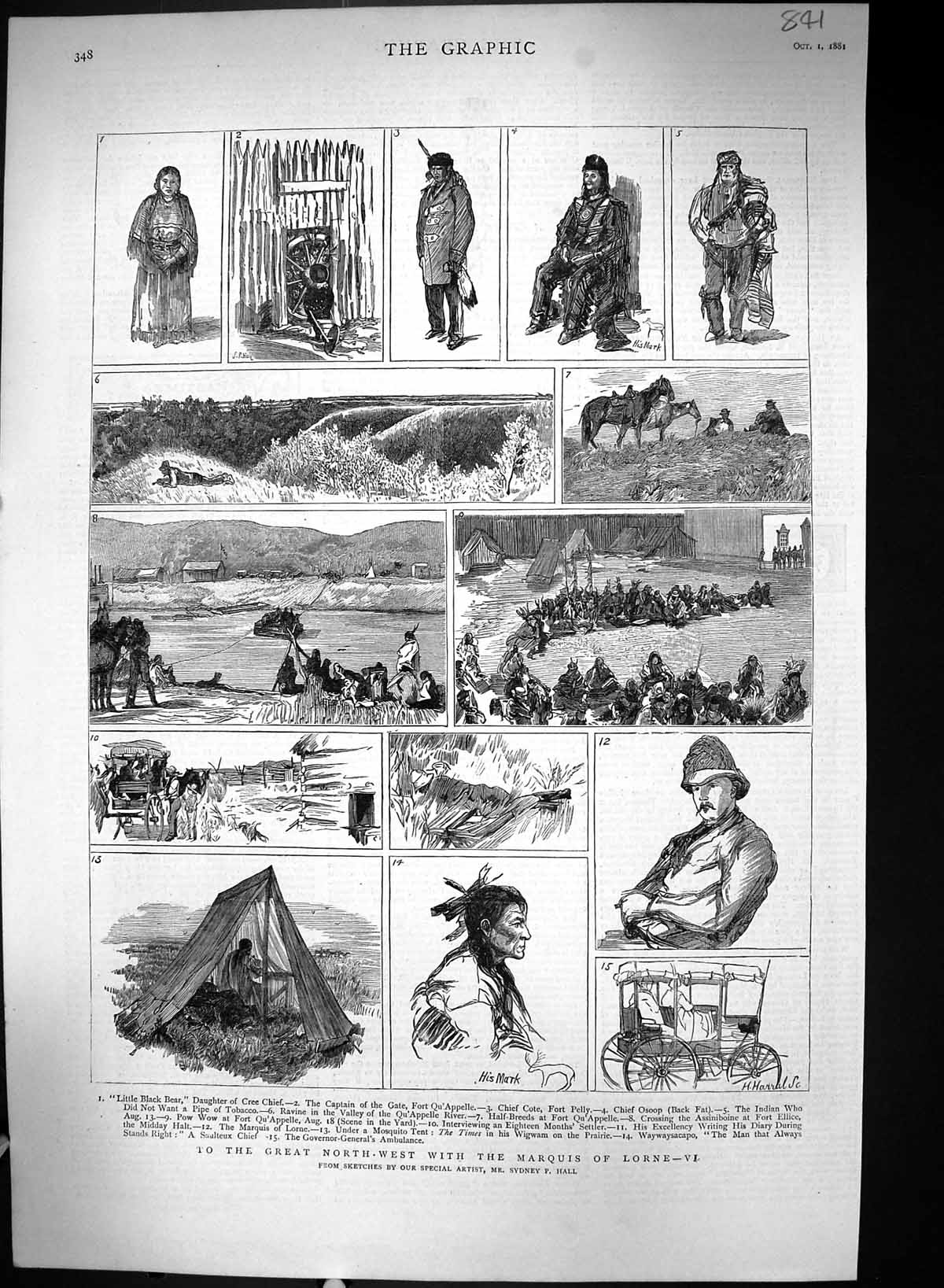 Old 1881 Marquis Lorne Canada Black Bear Indian Fort Qu'Appelle Chief Victorian