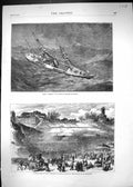 Old 1871 Ship H.M.S. Urgent Bay Biscay Insurgent National Guard Butte Victorian