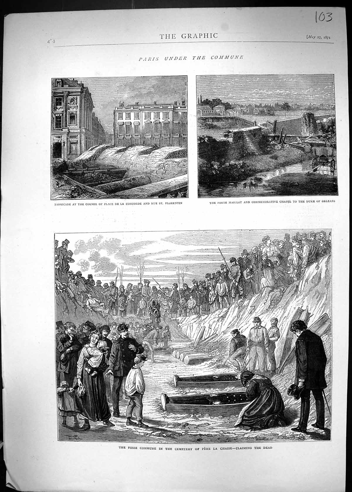 Old 1871 Paris Commune Fosse Cemetery Pere La Chaise Porte Maillot Fl Victorian