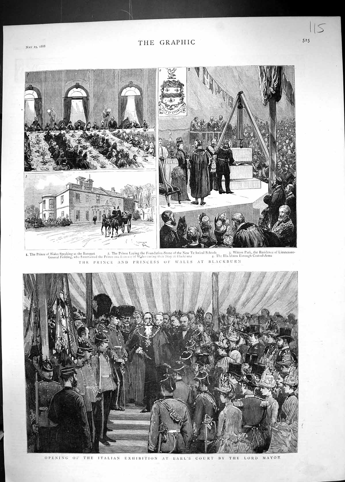 Old 1888 Prince Wales Blackburn Italian Exhibition Earl'S Court Lord Victorian