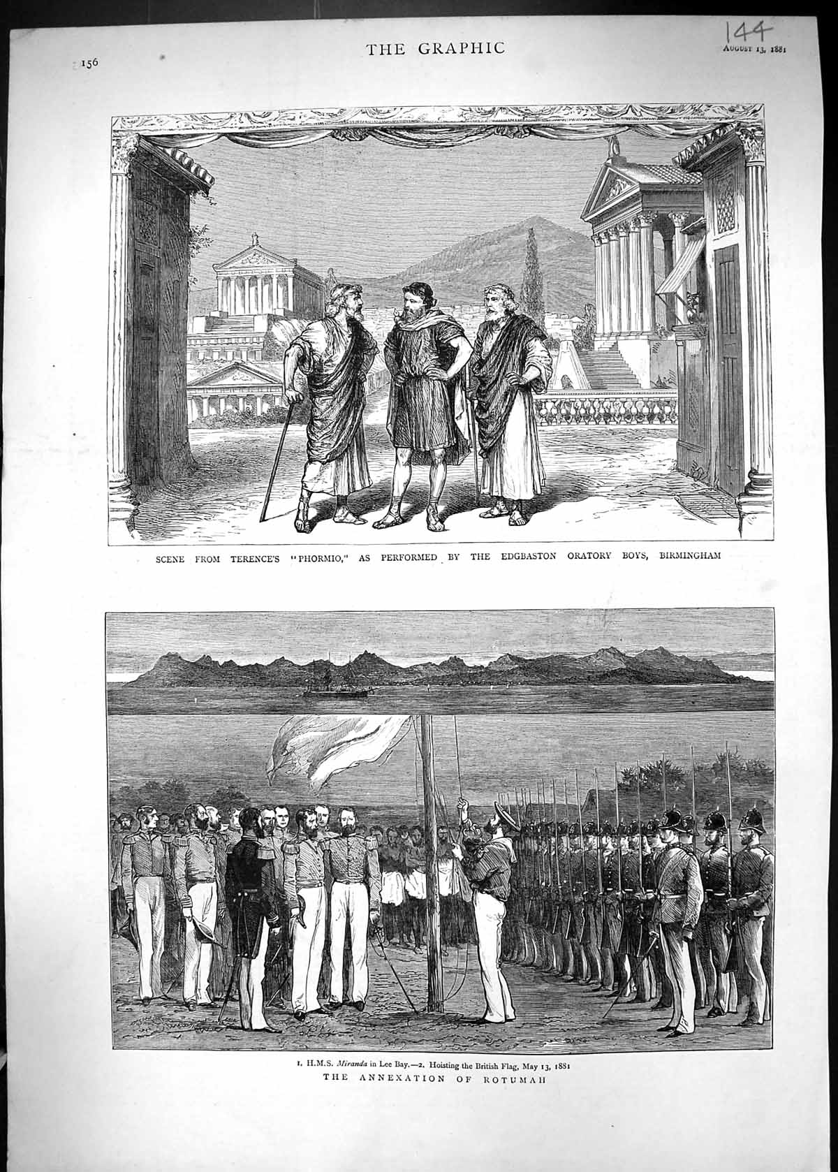 Old 1881 Annexation Rotumah Ship Miranda Lee Bay Phormio Edgbaston Or Victorian