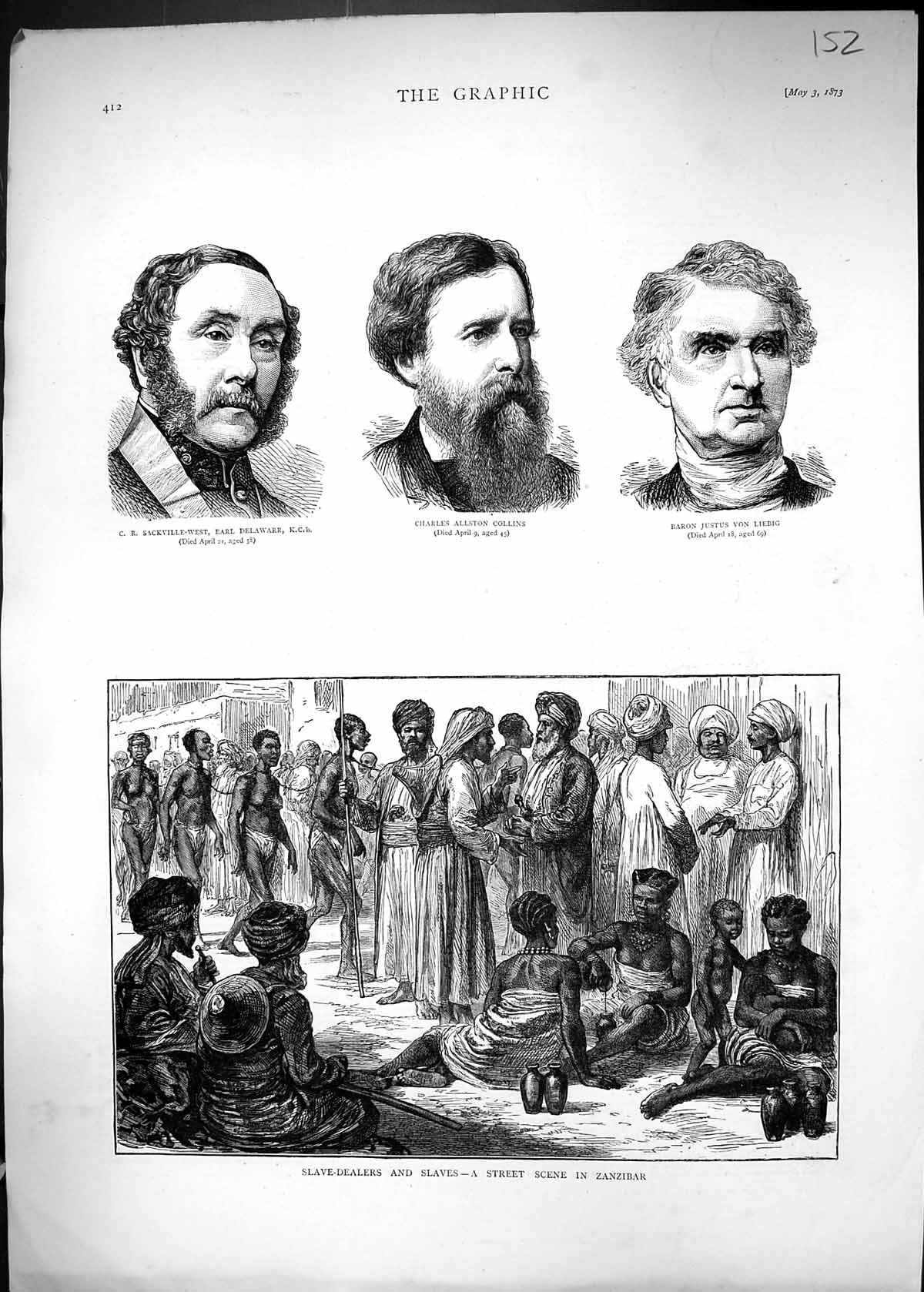 Old 1873 Slave Dealers Street Scene Zanzibar Earl Delaware Collins Ba Victorian