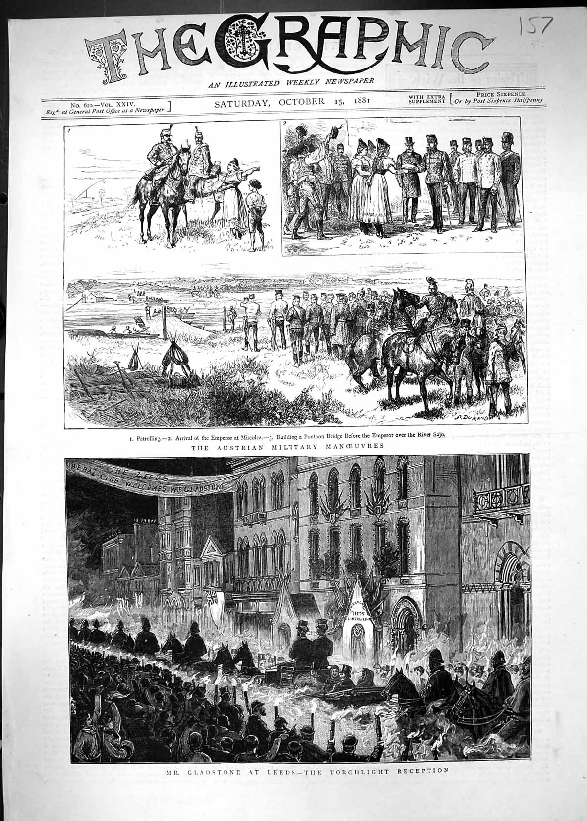 Old 1881 Gladstone Leeds Austrian Military Manoeuvres Emperor Miscolc Victorian
