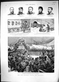 Old 1886 War Servia Bulgaria Prince Alexander Sofia Topoff Marinoff O Victorian