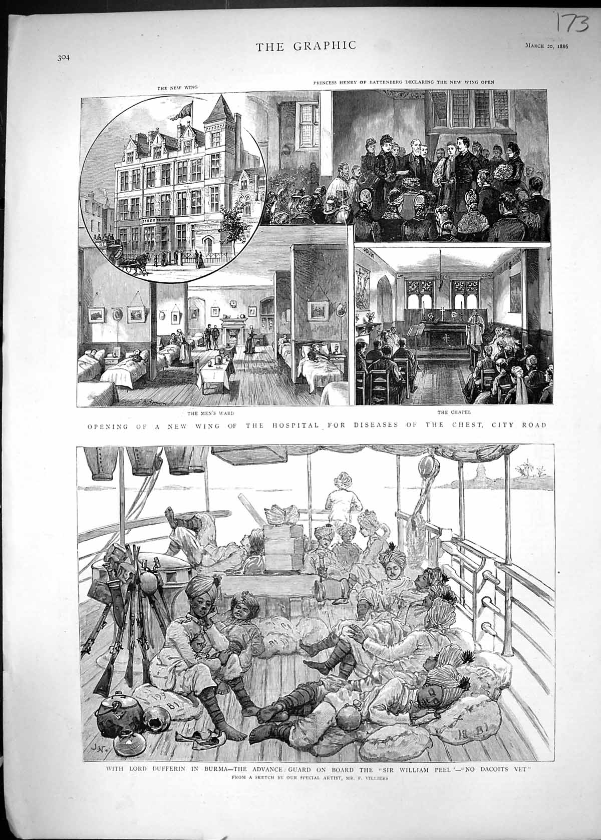 Old 1886 Hospital Diseases Chest Princess Battenberg Lord Dufferin Bu Victorian