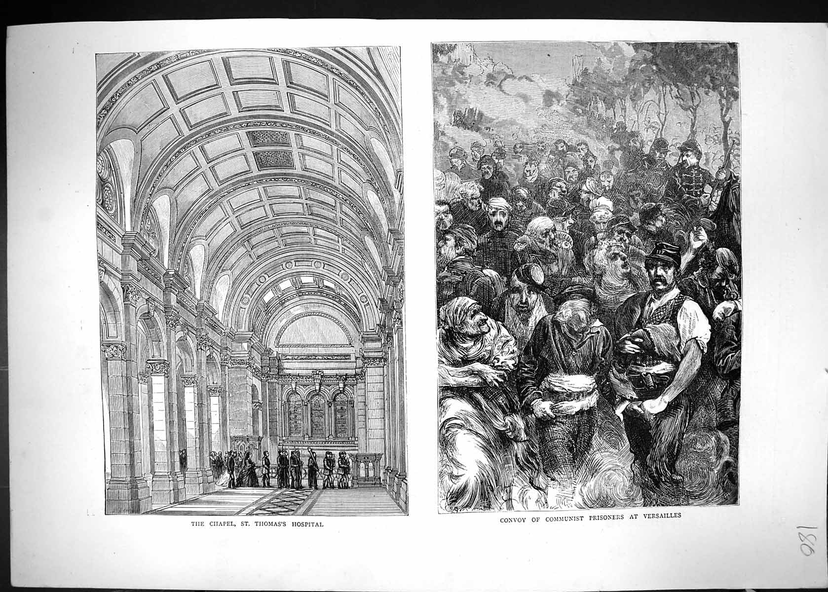 Old 1871 Chapel St. Thomas'S Hospital Convoy Communist Prisoners Vers Victorian