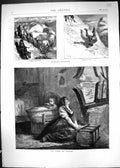 Old 1871 Un Coup De Canon Mother Baby Buffalo Hunting Sport Huntsmen Victorian
