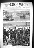 Old 1875 English Officers Sailors Dancing Esquimaux Godhavn Alert Dis Victorian