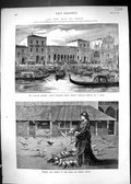 Old 1875 Railway Station Venice Stazione Della Strada Ferrata Pigeons Victorian