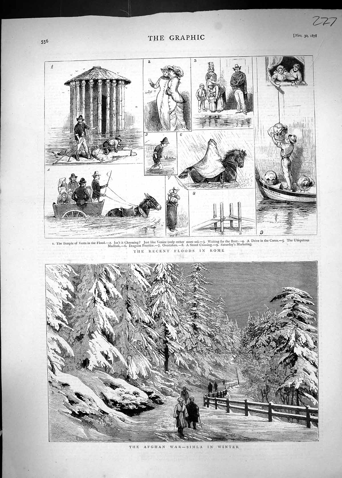 Old 1878 Floods Rome Temple Vesta Corso Dragoon Practice Afghan War S Victorian