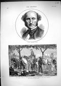Old 1873 John Stuart Mill Carlist Revolt Spain Mountain Baggage Train Victorian
