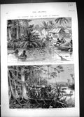 Old 1874 Ashantee War Village Prah Women Fishing Tritons Carriers Man Victorian