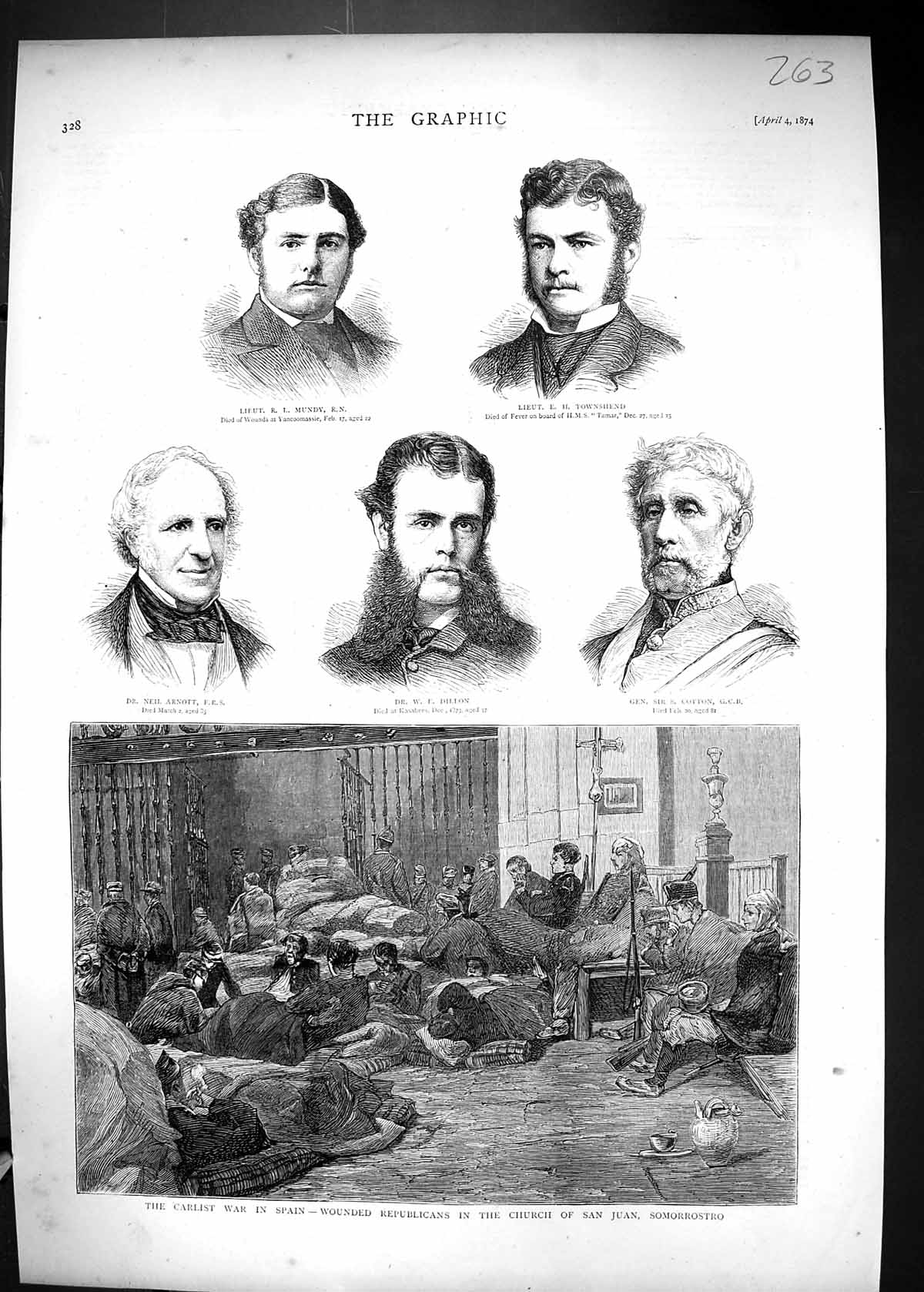 Old 1874 Carlist War Spain Church San Juan Somorrostro Dillon Mundy A Victorian
