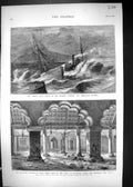 Old 1874 Ship Wreck Steamer Chusan Ardrossan Harbour Capture Nana Sah Victorian