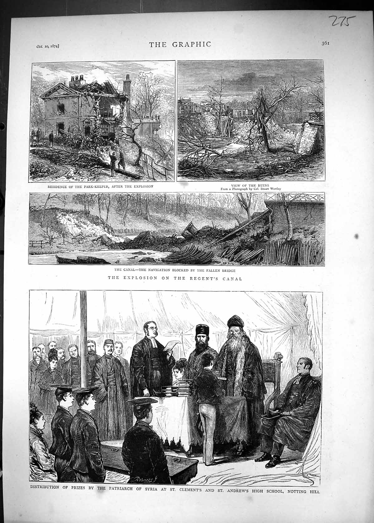 Old 1874 Prizes Patriarch Syria Clement'S Andrews High School Notting Victorian