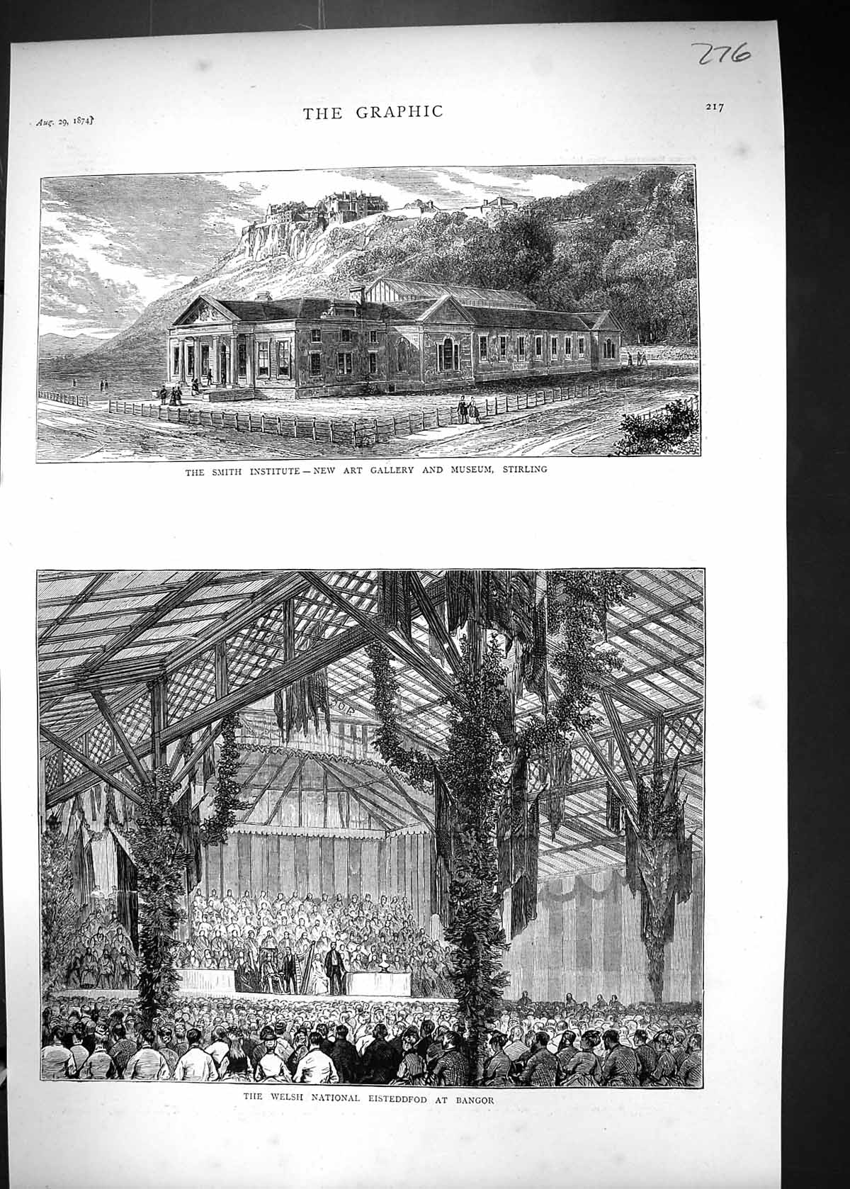 Old 1874 Smith Institute Art Museum Stirling Welsh National Eisteddfo Victorian