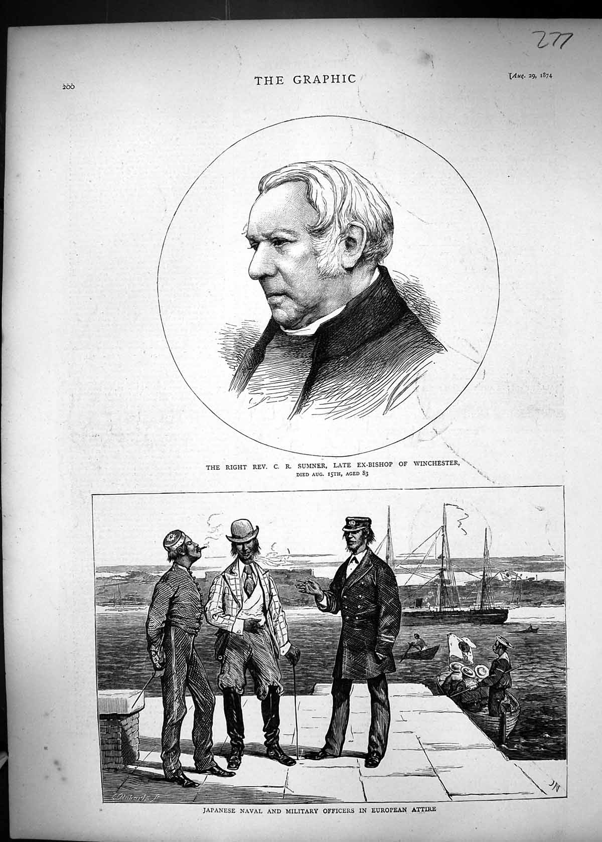 Old 1874 Rev. Sumner Ex-Bishop Winchester Japanese Naval Military Off Victorian